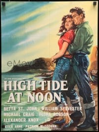 7t081 HIGH TIDE AT NOON English lift bill 1957 art of Betta St. John & William Sylvester on the beach!