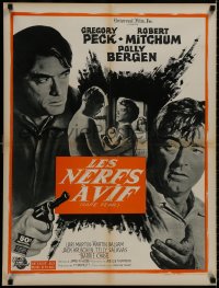 7t157 CAPE FEAR French 24x32 1962 Gregory Peck, Robert Mitchum, Polly Bergen, classic noir!