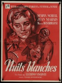 7t188 WHITE NIGHTS French 23x31 R1960s Luchino Visconti's Le Notti bianche, Maria Schell!