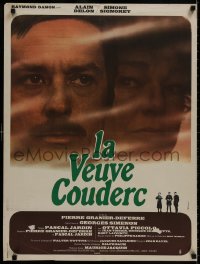 7t189 WIDOW COUDERC French 24x32 1971 cool image of Alain Delon & Simone Signoret by Ferracci!