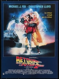 7t198 BACK TO THE FUTURE II French 16x22 1989 Michael J. Fox & Christopher Lloyd by Drew Struzan!