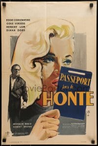 7t227 PASSPORT TO SHAME French 16x24 1959 completely different art of sexy Diana Dors by Thos!