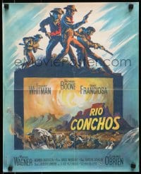 7t232 RIO CONCHOS French 17x21 1964 art of Richard Boone, Stuart Whitman & Tony Franciosa!