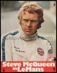 7t038 LE MANS teaser German 1971 driver Steve McQueen in personalized uniform, white title design!