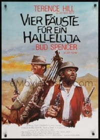 7t041 TRINITY IS STILL MY NAME German 1972 Peltzer art of cowboys Terence Hill & Bud Spencer!