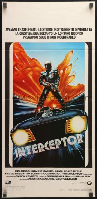 7t828 MAD MAX Italian locandina 1980 art of Mel Gibson, George Miller fi classic, Interceptor!