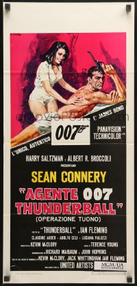 7t831 THUNDERBALL Italian locandina R1971 art of Sean Connery as James Bond 007 by Averado Ciriello!
