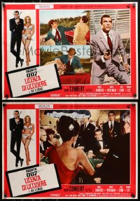 7t887 DR. NO group of 8 Italian 19x26 pbustas R1971 Sean Connery as James Bond & Ursula Andress!