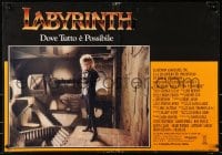 7t983 LABYRINTH Italian 19x26 pbusta 1986 Jim Henson, different image of Goblin King David Bowie!