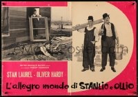 7t984 LAUREL & HARDY'S LAUGHING '20s Italian 19x27 pbusta 1965 90 minutes of mirth & madness!