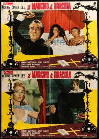 7t922 SCARS OF DRACULA group of 5 Italian 18x26 pbustas 1971 vampire Christopher Lee, Hammer horror!