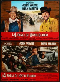 7t910 SONS OF KATIE ELDER group of 6 Italian 18x26 pbustas R1970s John Wayne in action w/Dean Martin!