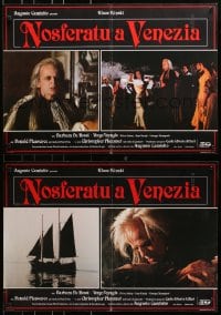 7t937 VAMPIRE IN VENICE group of 4 Italian 19x26 pbustas 1989 Klaus Kinski in the title role, sexy horror images!