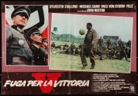 7t997 VICTORY Italian 18x26 pbusta 1981 John Huston, Max Von Sydow, soccer superstar Pele!