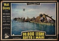 7t854 20,000 LEAGUES UNDER THE SEA Italian 14x19 pbusta 1955 Jules Verne, scene from the movie!