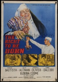 7t022 EL DERECHO DE NACER Lebanese 1970 The Right to Be Born, doctor holding newborn baby!