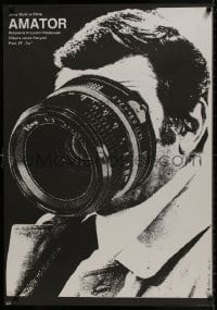 7t682 CAMERA BUFF Polish 27x39 1979 wonderful image of camera-faced man by Andrzej Krauze!