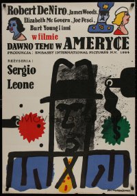 7t711 ONCE UPON A TIME IN AMERICA Polish 27x39 1986 Robert De Niro, Sergio Leone, Mlodozeniec art!