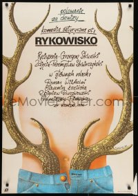 7t749 RYKOWISKO Polish 27x39 1987 Witold Skurski, wild Edward Lutczyn art of antlers in pants!