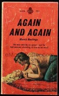 7w122 AGAIN & AGAIN paperback book 1968 he was strictly no good, great sleazy cover art!