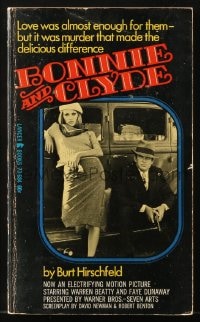 7w270 BONNIE & CLYDE paperback book 1967 Burt Hirschfeld book that was made into the movie!