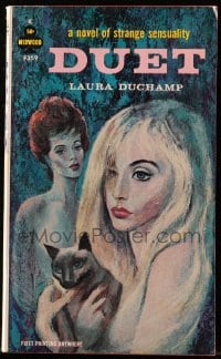 7w125 DUET paperback book 1964 a novel of strange sensuality, art of woman who gives up men!