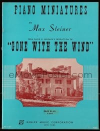 7w222 GONE WITH THE WIND song book 1970s piano miniatures by Max Steiner, music from the movie!
