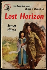 7w287 LOST HORIZON Pocket Book edition paperback book 1952 James Hilton novel of love in Shangri-La!