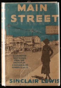 7w069 MAIN STREET Grosset & Dunlap movie edition hardcover book 1923 Florence Vidor, Sinclair Lewis