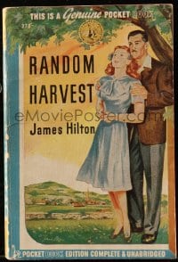 7w295 RANDOM HARVEST Pocket Book edition paperback book 1944 the novel by James Hilton!
