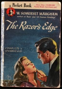 7w296 RAZOR'S EDGE Pocket Book edition paperback book 1946 W. Somerset Maugham's novel!