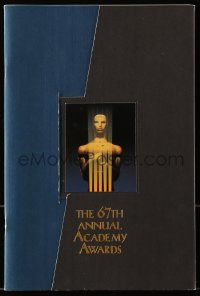 7w446 67th ANNUAL ACADEMY AWARDS souvenir program book 1995 art of Oscar statuette by Saul Bass!