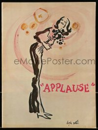 7w460 APPLAUSE stage play souvenir program book 1970 Lauren Bacall, Len Cariou, Clyde Smith art!
