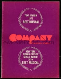 7w488 COMPANY stage play souvenir program book 1972 winner of the 1971 Best Musical Tony Award!