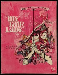 7w592 MY FAIR LADY softcover souvenir program book 1964 Audrey Hepburn & Rex Harrison, Bob Peak art!