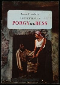 7w610 PORGY & BESS Swedish/Danish souvenir program book 1960 Sidney Poitier, Dorothy Dandridge