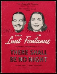 7w677 THERE SHALL BE NO NIGHT stage play souvenir program book 1940 Alfred Lunt & Lynn Fontaine!
