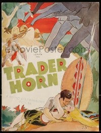 7w685 TRADER HORN souvenir program book 1931 W.S. Van Dyke, big game hunters & elephants!