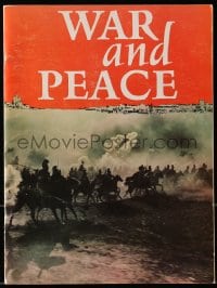 7w691 WAR & PEACE souvenir program book 1968 Sergei Bondarchuck Russian version, Leo Tolstoy
