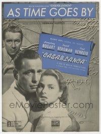 7w326 CASABLANCA sheet music 1942 Humphrey Bogart, Ingrid Bergman, classic As Time Goes By!