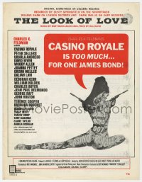7w327 CASINO ROYALE sheet music 1967 James Bond spy spoof, Robert McGinnis art, The Look of Love!