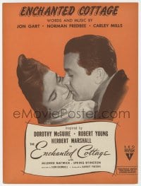 7w335 ENCHANTED COTTAGE sheet music 1945 Dorothy McGuire & Robert Young, the title song!