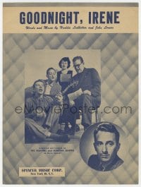 7w352 GOODNIGHT, IRENE sheet music 1950 introduced & featured by The Weavers & Gordon Jenkins!