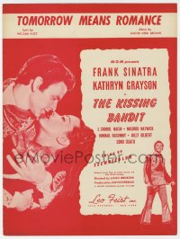 7w369 KISSING BANDIT sheet music 1948 Kathryn Grayson, Frank Sinatra, Tomorrow Means Romance!