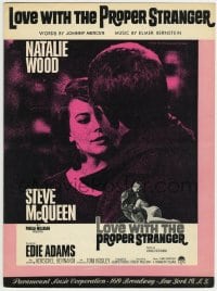 7w375 LOVE WITH THE PROPER STRANGER sheet music 1964 Natalie Wood & Steve McQueen, the title song!
