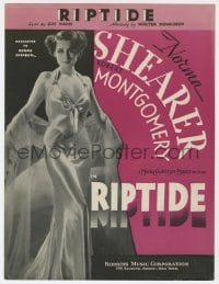 7w397 RIPTIDE sheet music 1934 full-length beautiful Norma Shearer, title song!