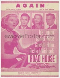 7w398 ROAD HOUSE sheet music 1948 Ida Lupino, Cornel Wilde, Celeste Holm, Richard Widmark, Again!
