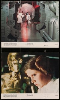 7x314 STAR WARS 2 8x10 mini LCs 1977 George Lucas classic epic, Fisher as Leia with droids!
