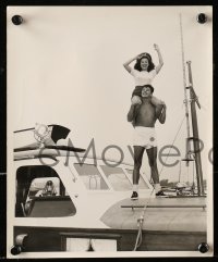 7x959 GIRL FROM JONES BEACH 2 8x10 stills 1949 Reagan clowning around on boat with Dona Drake!