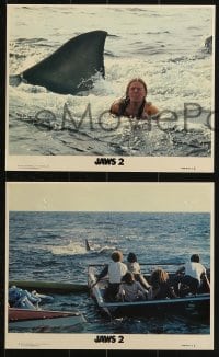 7x269 JAWS 2 4 8x10 mini LCs 1978 Roy Scheider with gun, Lorraine Gary, black title style!
